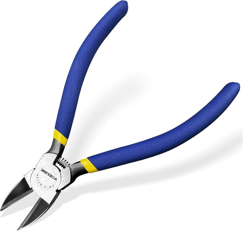 VCELINK Wire Cutter, 6-inch Side Cutter, CR-V Small Flush Cutter, Professional Small Wire Cutter with Spring-loaded for Artificial Flowers, Floral, Jewellery Making, and DIY Model Making - Image 1